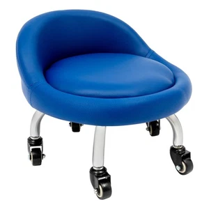 Low Height Footstool W/Backrest Wheels Foot Rest Footrest Stool Office Home Shop - Picture 1 of 11