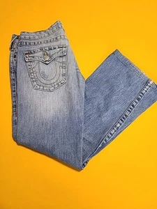 True Religion Damen Joey Bootcut Flare Größe 31 Blau Jeans Hose Distressed - Bild 1 von 16