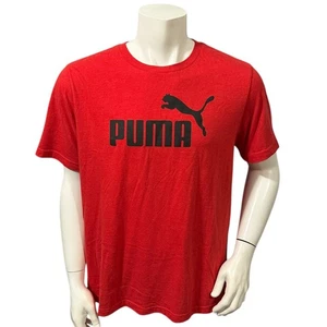 Camiseta Para Hombre Puma Roja Negra Manga Corta Calce Atlético Logo Talla XL - Imagen 1 de 6