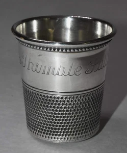 Vintage Tomae & Co. Sterling Silver ONLY A THIMBLE FULL Jigger Cup / Shot Glass - Bild 1 von 8