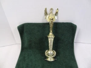 Vintage Metal 13" Angel Winged Greek Goddess Woman Trophy Topper Figurine Globe - Picture 1 of 15