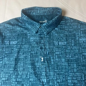 Camisa Polo de Golf Bogey Bros S/S Estampado 'Excusas' Azul Para Hombre Grande BONITA - Imagen 1 de 7