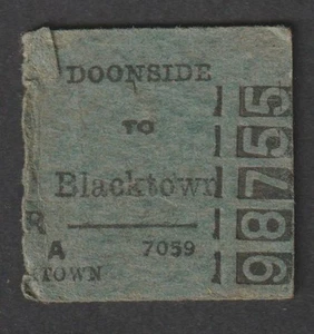 Billete de tren vintage 1956 NSW FERROCARRILES DEL GOBIERNO DOONSIDE A BLACKTOWN - Imagen 1 de 2
