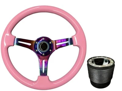 Volante Rosa Neo Cromo TS + Kit Boss para PROTON 018 - Imagen 1 de 4