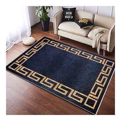 Border Design Carpet, Rug Greece, Greek Key Carpet, Navy Blue Carpet patterns, M - Image 1 of 4