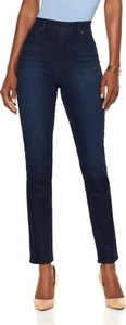 DG2 Diane Gilman Stretch Denim 5-Pocket Jegging Zipper Indigo PXS NEW (15) - Picture 1 of 8