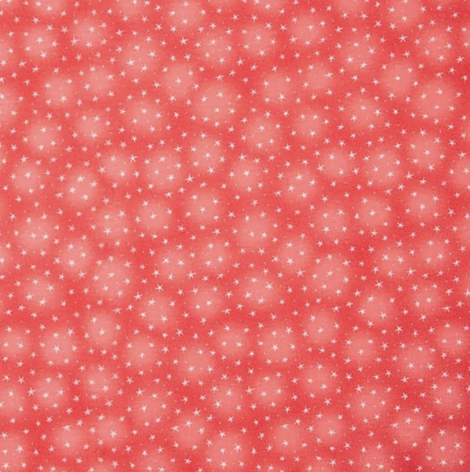 Tela de algodón coral para colchar en blanco Starlet 6383 estrellas pequeñas por yarda Foto 1 de 1