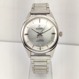 Roamer Silver Dial 17 Jewels Mechanical Hand Winding For Men's Wrist Watch - Picture 1 of 8