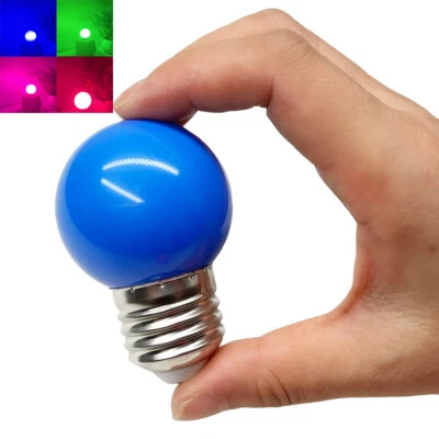 5x Screw LED Light G45 Bulbs E27 Red Yellow Blue Green Purple Pink Orange White - Image 1 of 4