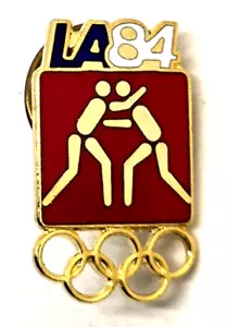 1984 L.A. Olympic Wrestling Hat Pin Pinback Lapel Brooch Vintage HTF (K6C) - Picture 1 of 2