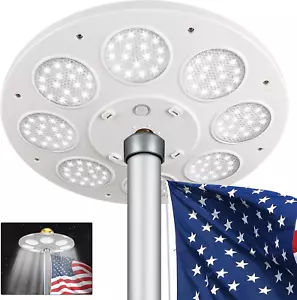 Flagpole Light Solar Powered, 136 LED for 15-25 Ft Poles, 12 Hour Dusk to Dawn A - Picture 1 of 8
