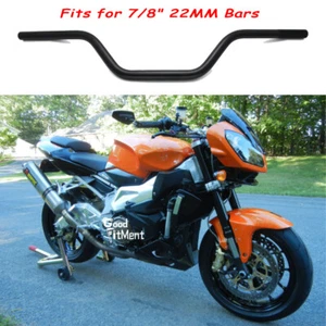 Motorcycle Handlebar 7/8" Black Bars For Aprilia Tuono 1000R 125 50 R139 V4R Bar - Picture 1 of 8