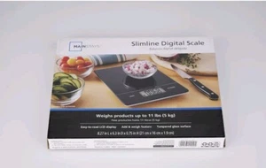 Mainstays Tempered Glass Slimline Digital Scale, Black - Picture 1 of 3