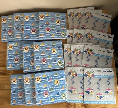 Baby Shark Birthday Napkins And Hanging Decor  - Image 1 of 4