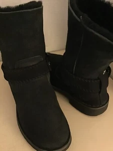 Uggs Damen Schwarz Wildleder Biker Cedric Stiefel US 5,5 Euro 36,5 - Bild 1 von 11