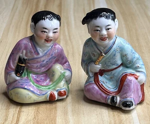 set of 2 Chinese republic period porcelain child statue figurine cultural revolu - Picture 1 of 12