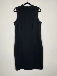 Vestido ajustado sin mangas negro vintage St Michael M&S UK 14 forrado - Imagen 1 de 10