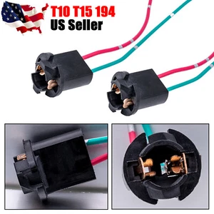 2x T10 T15 168 194 2825 W5W 920 921 Rubber Base Socket w/Pigtail Wiring Harness - Picture 1 of 5