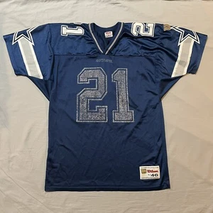 Vintage Deion Sanders Dallas Cowboys Football Jersey L USA Made Wilson Team NFL - Picture 1 of 12