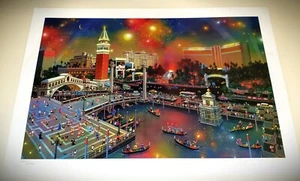 HIRO YAMAGATA Las Vegas Fireworks PENCIL SIGNED Limited Edition Screenprint - Picture 1 of 6