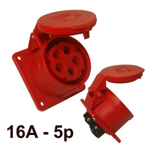 CEE Steckdose Anbaudose Einbausteckdose 16A 380/400V IP44, PCE 315-6f7 - Bild 1 von 3