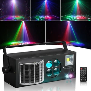 4in1 RGB Stage Effect Light Laser Projector Pattern Strobe Disco Party Lights - Picture 1 of 8