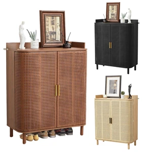 Shoe Cabinet Storage Organizer Entryway Shoe Rack With Doors Shelves Cupboard - Picture 1 of 15