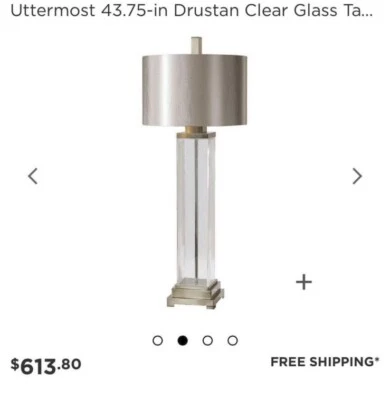 Lámpara de mesa Uttermost Drustan de acero y vidrio en transparente/bronce/níquel Foto 1 de 4