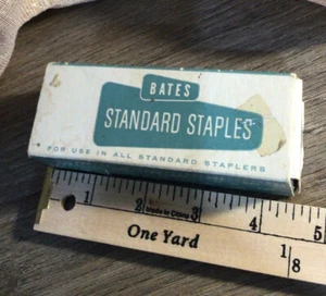 Vintage Bates Box of 1/4" Staples For Standard Staplers Open Box *F - Picture 1 of 5