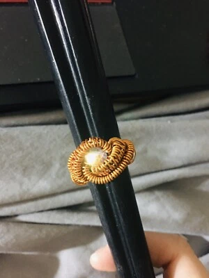 Anillo grueso de alambre naranja talla 9 Foto 1 de 4