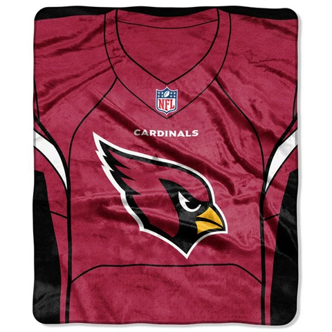 Arizona Cardinals Jersey Design 50" by 60" Plush Raschel Throw Blanket - NFL Cover