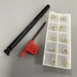 8mm  SDUCR07 Lathe Boring Bar Turning Tool Holder + DCMT070204 Carbide Insert - Picture 1 of 8