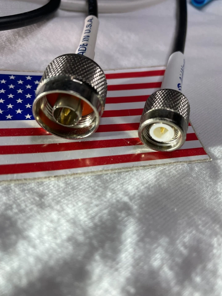 3 feet long RG58 TNC MALE to N MALE Coaxial Cable Made in USA - Image 1 of 1