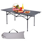 Outdoor Folding Portable Picnic Camping Table, Aluminum Roll-up Table Carry Bag