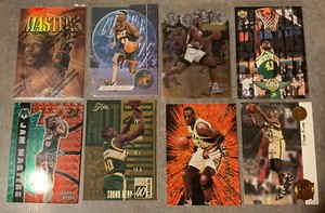 Shawn Kemp 8 Great Cards: Finest Ref, Topps Rock Stars, Prizm,Jordan Flight Team