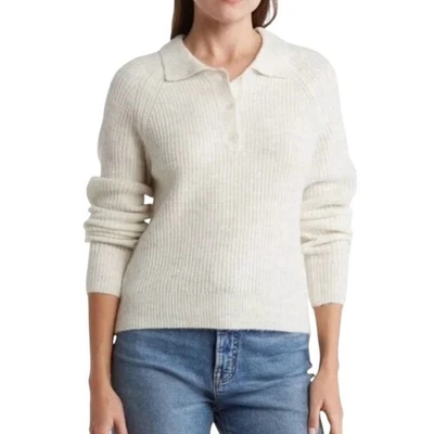 Sophie Rue Heathered Ivory Knit Henley Pullover Sweater Sz XS Classic Cozy - Image 1 of 4