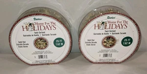 2 Pks-Darice Tinsel Garland 25Ft Ea Gold Star Christmas Holiday Tree Decoration  - Picture 1 of 7