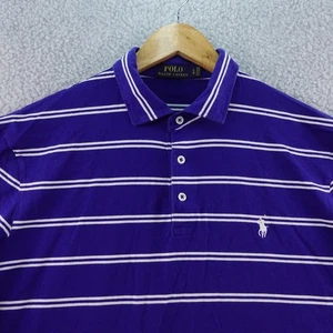 Polo Ralph Lauren Azul Blanco Rayas Manga Corta Polo Talla Para Hombre L Elástico - Imagen 1 de 7