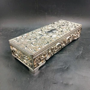 c.1992 Godinger versilberte Schmuckschatulle, 9"x3,5"x2" VERÄNDERT Verkauf OBO - Bild 1 von 11