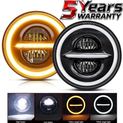 Par de faros LED redondos de 7 pulgadas para Toyota Land Cruiser FJ40 FJ60 J80 1965-1985 Foto 1 de 4