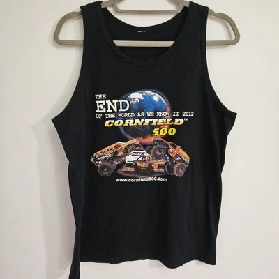 Cornfield 500 Shirt Men Size Large Tank Top Graphic Print Baker Hill Motorsports Foto 1 de 4