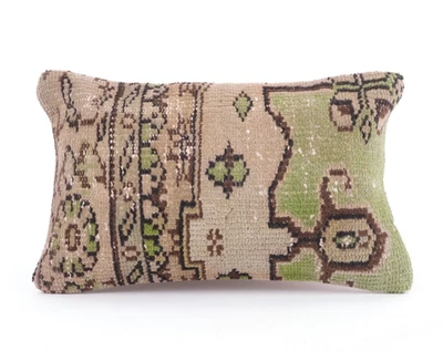 Funda de cojín india vintage de 12x20" almohada Kilim hecha a mano de yute indio Foto 1 de 4