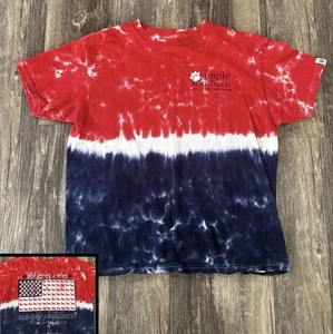 Youth Small Simply Southern Tie Dye Rescue Dog Paw Shirt Red White Blue 4th july - Picture 1 of 7
