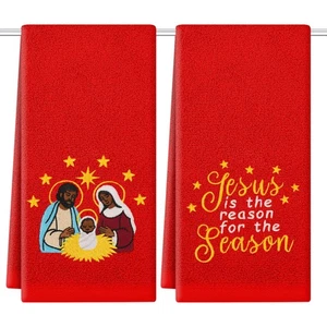 Black Santa African American Christmas Decorations Nativity Set Hand Towels 1... - Bild 1 von 5