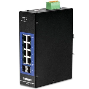 Conmutador de carril DIN administrado TRENDnet 10 puertos industrial Gigabit L2 TI-G102i - Imagen 1 de 9