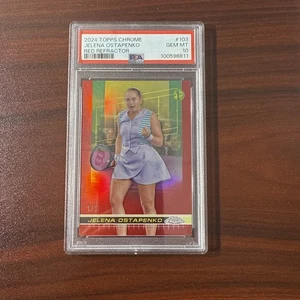 2024 Topps Chrome Tennis Jelena Ostapenko Red Refractor 1st 1/5 PSA 10 SSP #103 - Picture 1 of 3