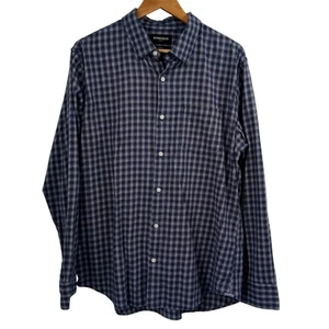 Bonobos Slim Fit Plaid Flannel Long Sleeve Button Up Shirt Size XL Stretch Blue - Picture 1 of 8