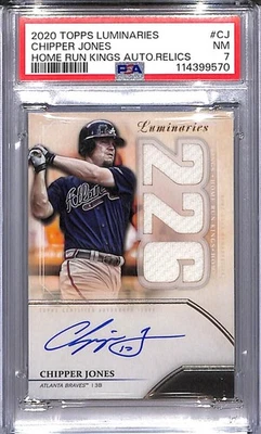 2020 Topps Luminaries Home Run Kings #HRKAR-CJ Chipper Jones PSA 7 NM MEM Auto 0 - Image 1 of 2