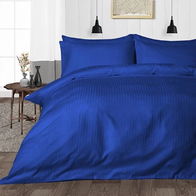 Egyptian Cotton 1000TC Marvelous Duvet Collection Select Item EgyptianBlue Strip - Image 1 of 4