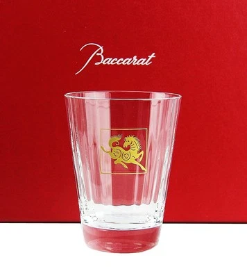 BACCARAT ZODIAC HORSE TUMBLER CLEAR CRYSTAL GLASS MADE IN FRANCE NEW - Image 1 of 2